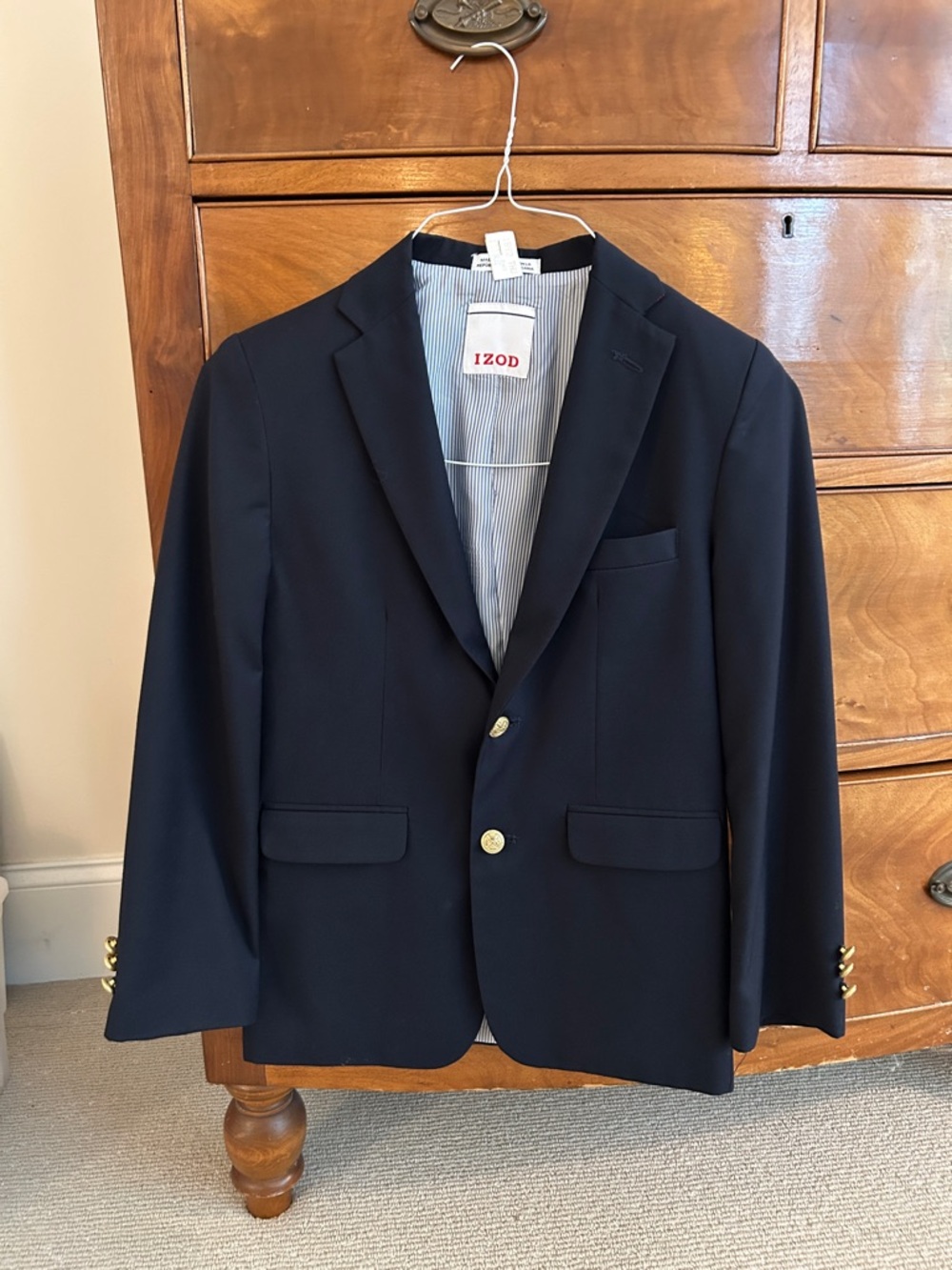 Izod Boys Navy Blazer with Gold Buttons